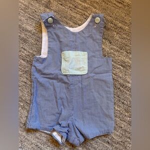 Blue Checkered Kids Overalls